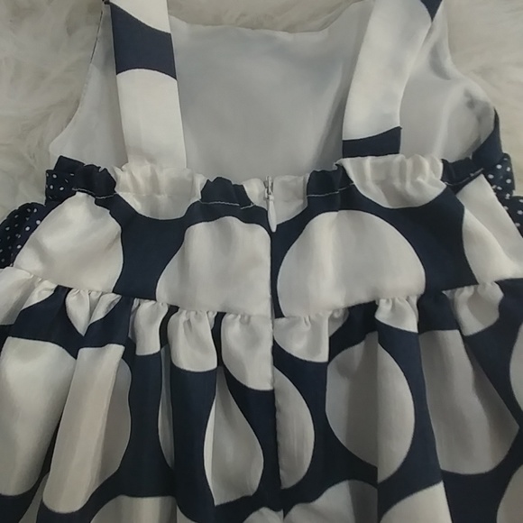 Navy Blue & White Polka Dot Formal Dress Pageant - Picture 5 of 6